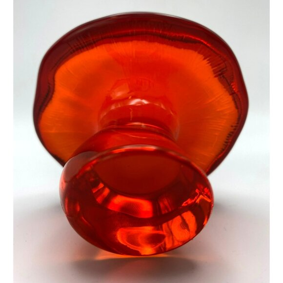 3 Viking Glass Mushrooms Persimmon Orange Amber Frosted Vintage MCM 60s 70s RARE - Picture 3 of 11